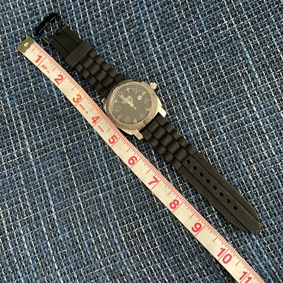 Fossil watch black silicon band men’s or women’s with tin box - Picture 10 of 10